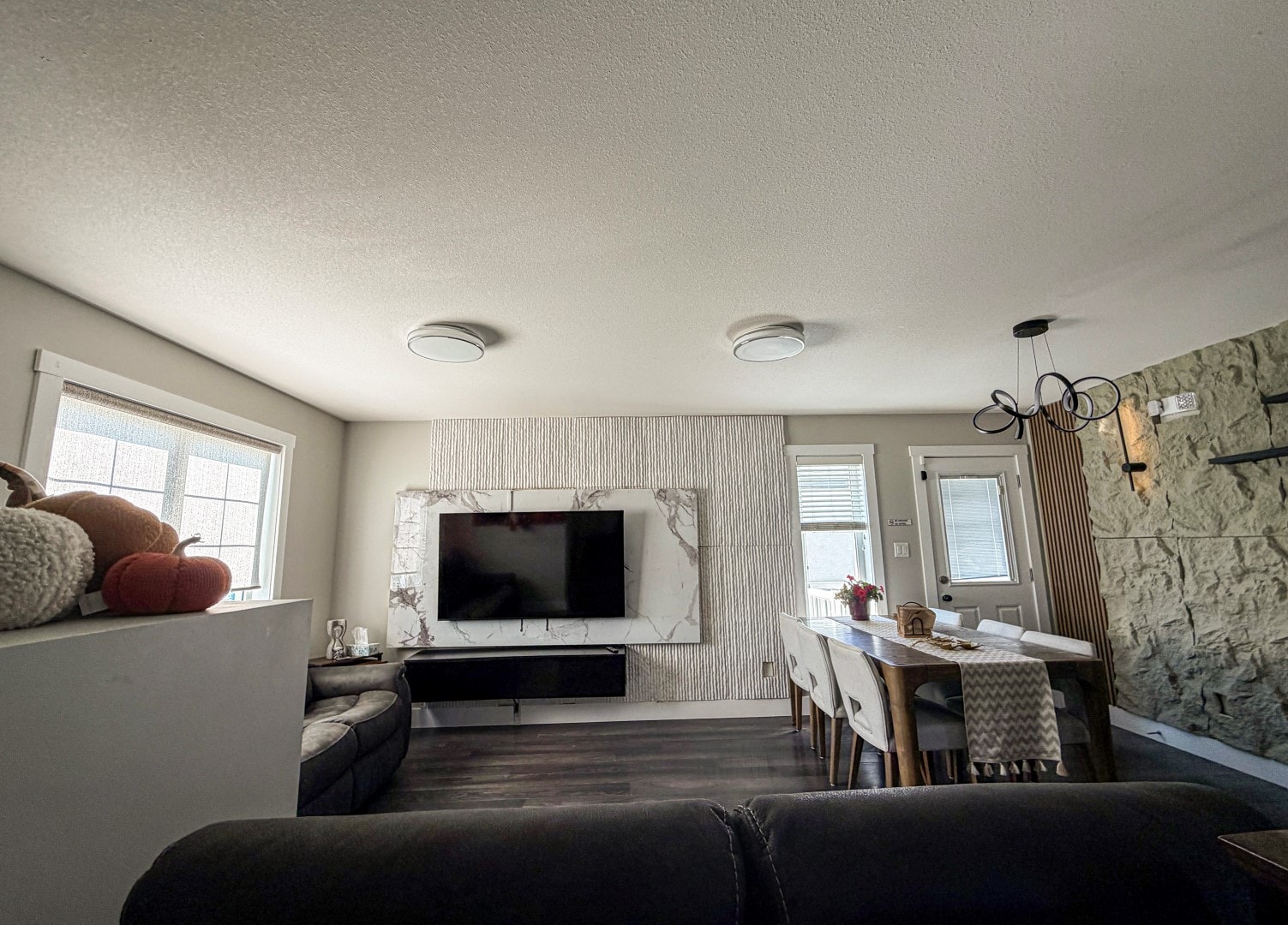 Open concept living room interior