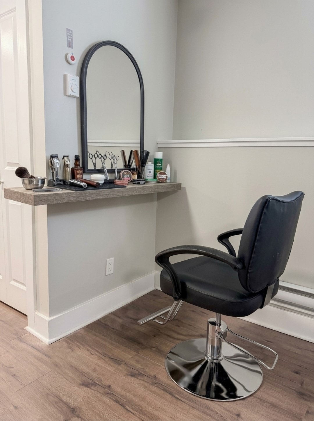 Salon station with styling chair